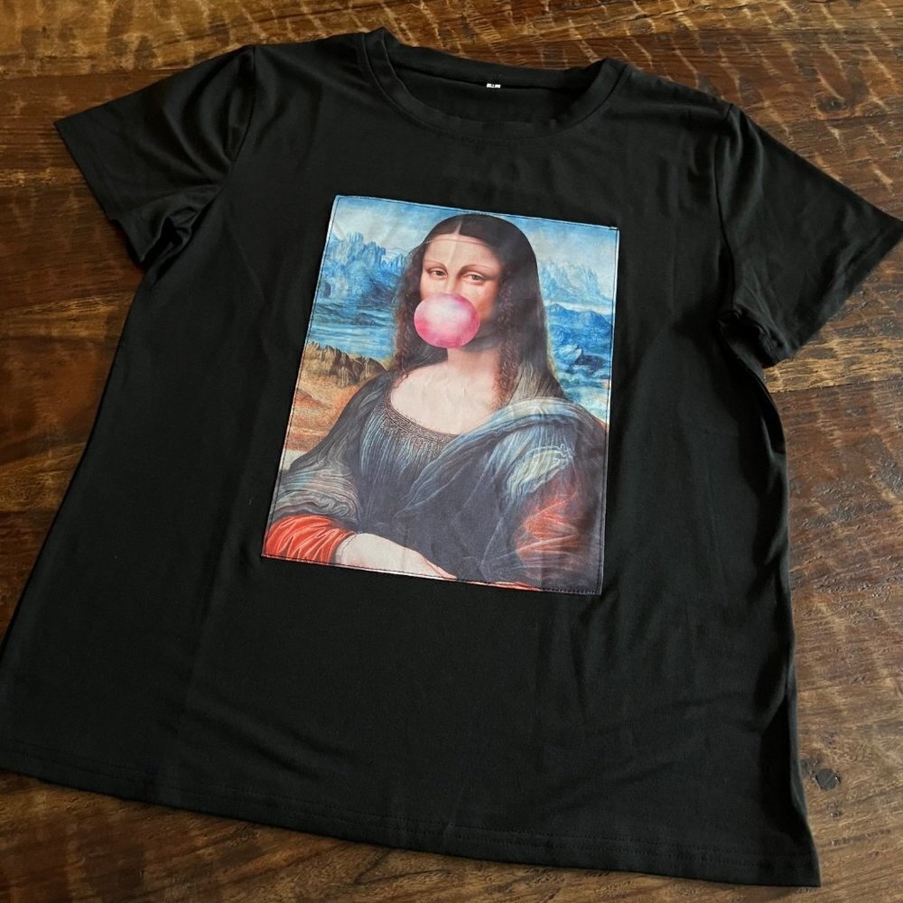 Mona Lisa Blk Pop Art T-Shirt M